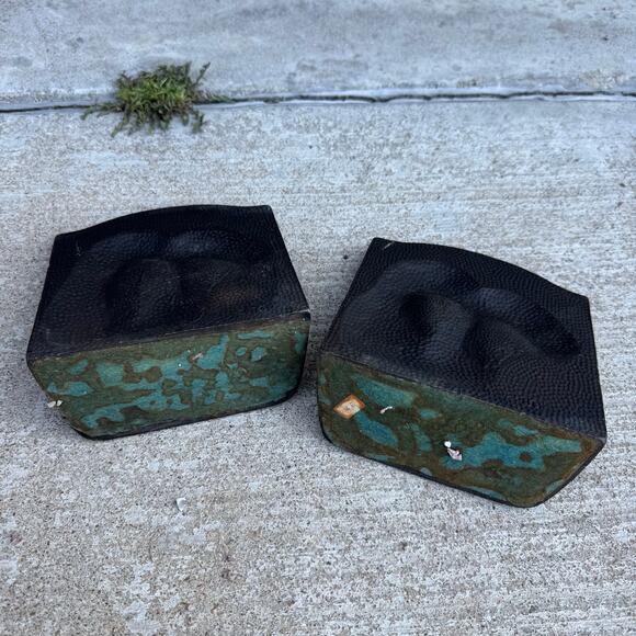 Set of 2 Vintage Hubley Cast Iron Scotty & Terrier Friends Bookends Airedale - Picture 4 of 4